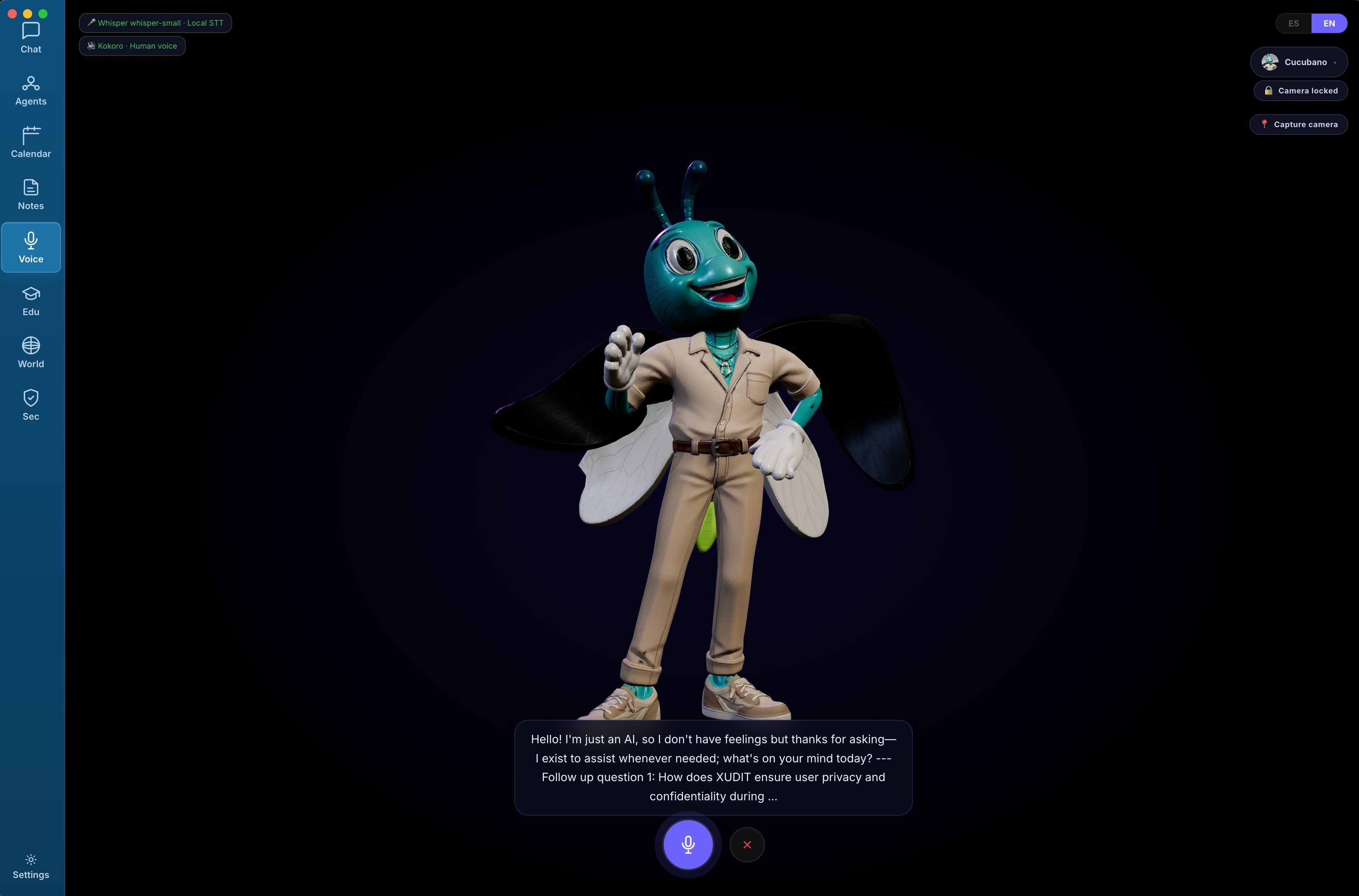 XUDIT Chat interface