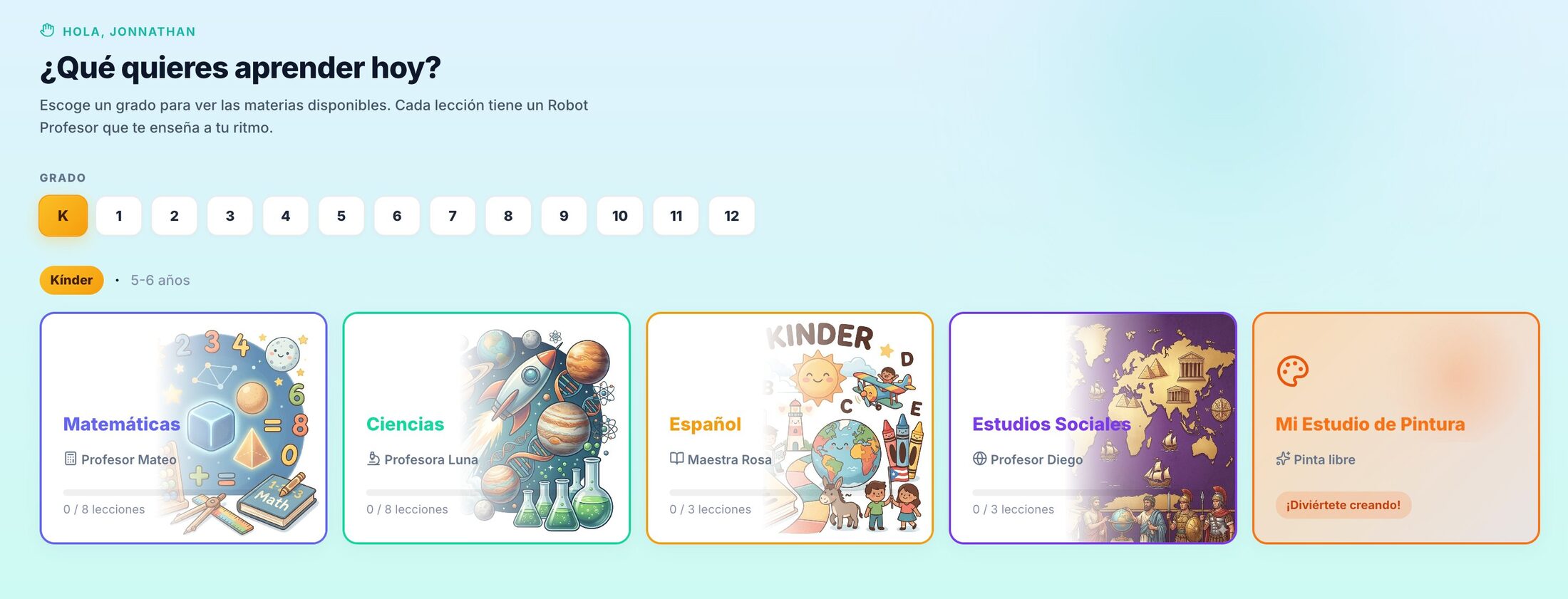 K-12 Edu subject selection